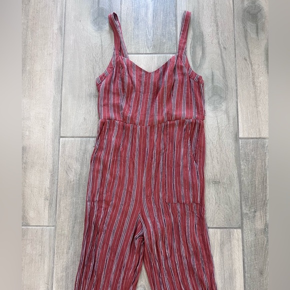 American Eagle Burnt Orange Wide Legged Cropped Sleeveless Jumpsuit W/Pocket M - Picture 3 of 11